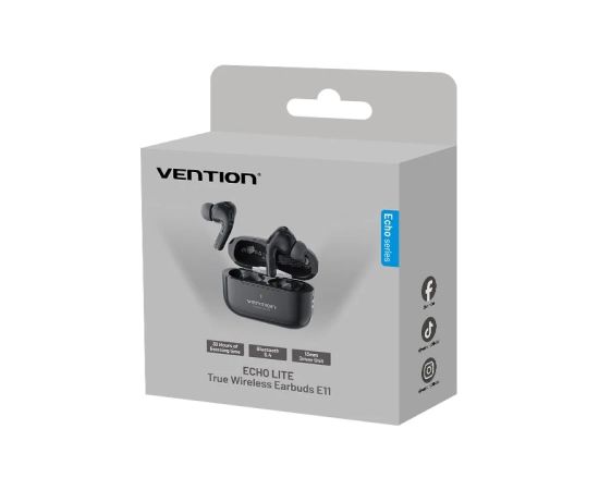 Vention Słuchawki bezprzewodowe ECHO LITE E11 Bluetooth 5.4 HiFi TWS czarny Austiņas