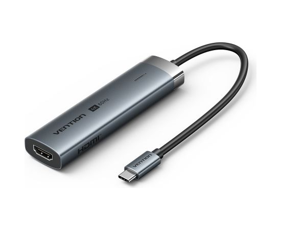 Hub 5w1 Vention USB-C 100W PD 5Gbps 4K@60Hz srebrny Usb HUB