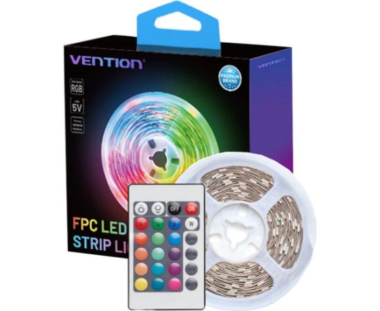 Taśma świetlna Vention RGB FPC LED z pilotem IR zasilanie USB 5V  5m Декоративное освещение 