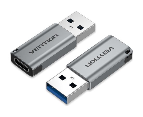 Vention USB 3.0 Male to USB-C Female Adapter Gray Aluminum Alloy Type Data USB kabeļi