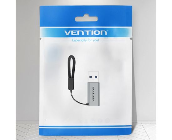 Vention USB 3.0 Male to USB-C Female Adapter Gray Aluminum Alloy Type Data USB kabeļi