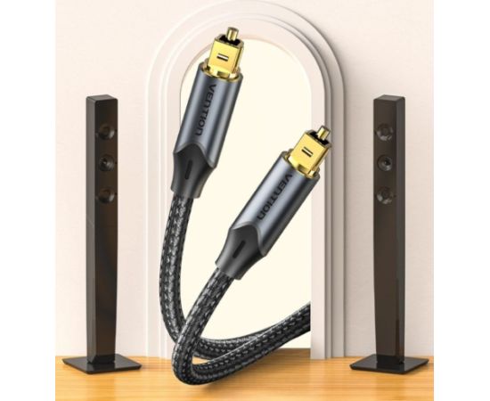 Kabel audio optyczny Vention w oplocie z aluminiowym złączem 5m czarny Dažādi vadi