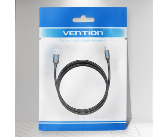 Vention USB 2.0 A Male to B Male Cable 1M Black PVC Type Data USB kabeļi