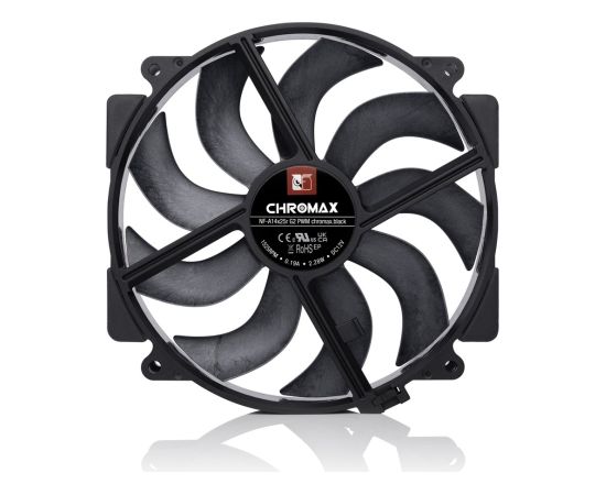 Wentylator NOCTUA 140mm NF-A14x25r G2 PWM chromax black Korpusu dzesēšana