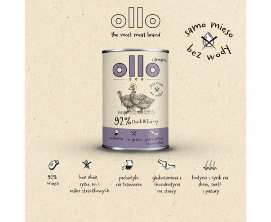 OLLO Umami Duck and turkey - wet dog food - 850g Suņu barība
