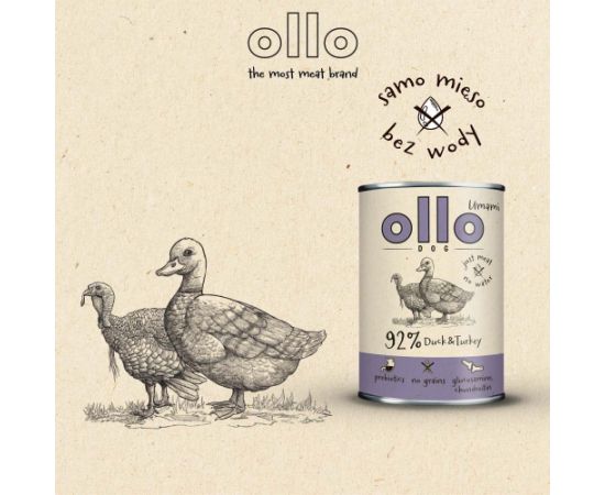 OLLO Umami Duck and turkey - wet dog food - 850g Suņu barība