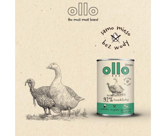 OLLO Umami Goose and turkey - wet dog food - 850g Suņu barība