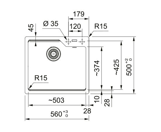 Franke Urban UBG 610-50 3 1/2" Šīfera Pelēka Granīta Iebūvējama Virtuves Izlietnes Virtuves izlietnes