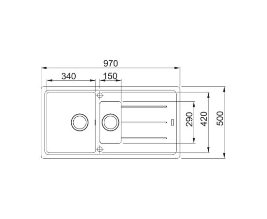 Franke Basis BFG 651-97 3 1/2" Pēlēka Granīta Iebūvējama Virtuves Izlietne Кухонные раковины