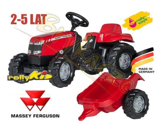 Rolly Toys Traktor na pedały Massey Ferguson z przyczepką Новости - Детские товары
