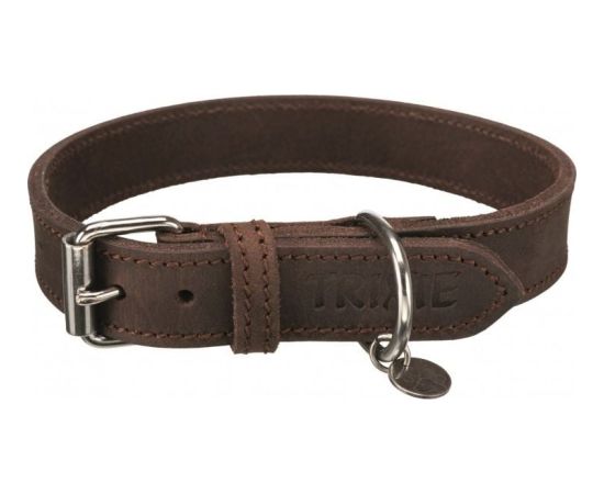 Trixie Obroża Rustic z grubej skóry, L: 48–56 cm/30 mm, ciemnobrązowa Citas preces