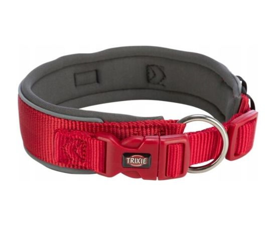 Trixie Premium, obroża, dla psa, czerwona/grafitowa, S–M: 33–42 cm/35 mm, taśma parciana, szeroka Citas preces