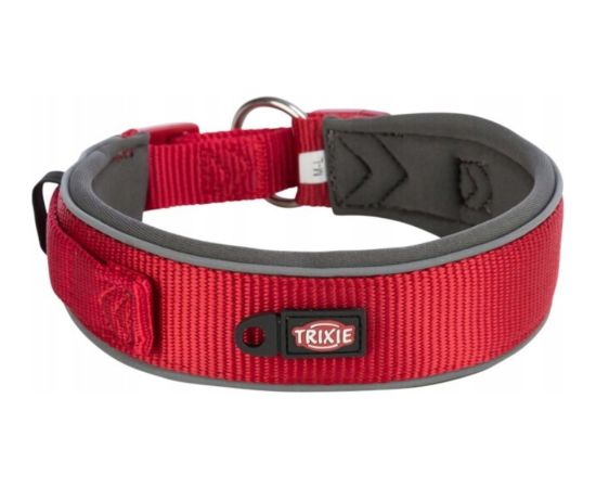 Trixie Premium, obroża, dla psa, czerwona/grafitowa, S–M: 33–42 cm/35 mm, taśma parciana, szeroka Citas preces