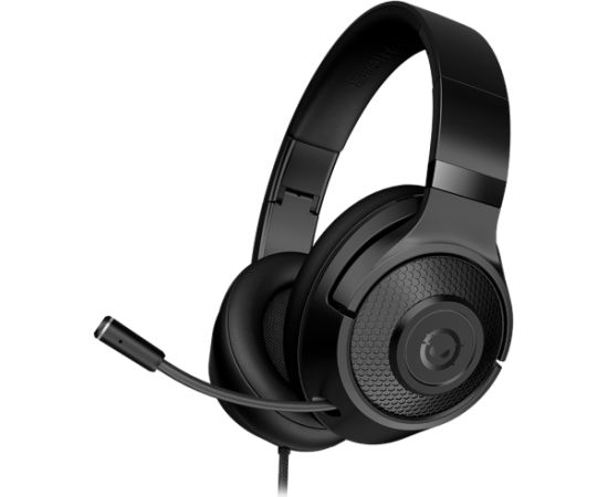LORGAR Noah 101, Gaming headset with microphone, 3.5mm jack connection, cable length 2m, foldable design, PU leather ear pads, size: 185*195*80mm, 0.245kg, black Austiņas