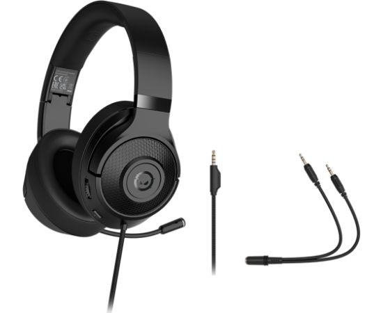 LORGAR Noah 101, Gaming headset with microphone, 3.5mm jack connection, cable length 2m, foldable design, PU leather ear pads, size: 185*195*80mm, 0.245kg, black Austiņas