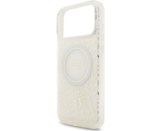 Guess IML Flowers Allover Strap MagSafe Case Aizsargapvalks priekš Apple iPhone 17 Pro Max Neoriģinālie Maciņi