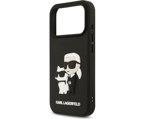 Karl Lagerfeld 3D Rubber Double Heads Case Aizsargapvalks priekš Apple iPhone 17 Pro Neoriģinālie Maciņi