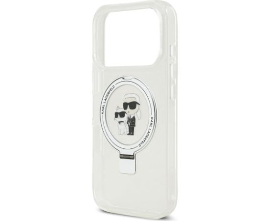 Karl Lagerfeld Ringstand Karl and Choupette MagSafe Case Aizsargapvalks priekš Apple iPhone 17 Pro Neoriģinālie Maciņi