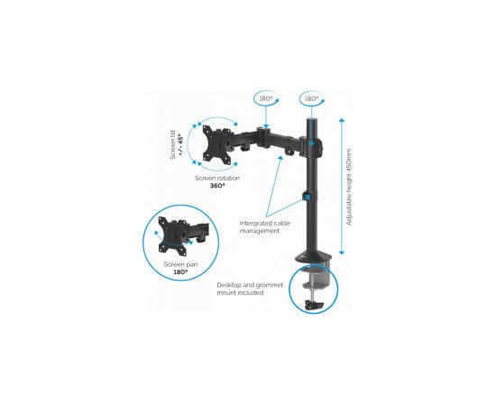 Monitora stiprinājums Fellowes Reflex Single Monitor Arm Крепления для телевизоров