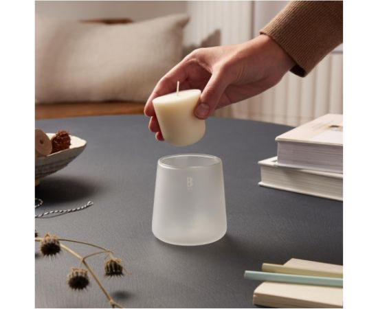Bolsius Svece arom. stikla gl. Clean Light Ø95x85mm 0% fragrance Sveces un svečturi