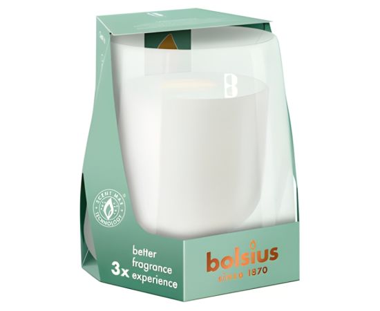 Bolsius Svece arom. stikla gl. Clean Light Ø95x85mm vanilla&tonka bean Sveces un svečturi