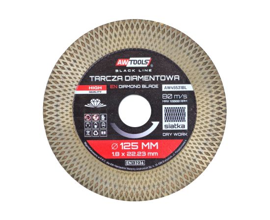 Dimanta disks sausajai un slapjajai griešanai AWTools AW45531BL; 125x1,9x22,2 mm Различные диски