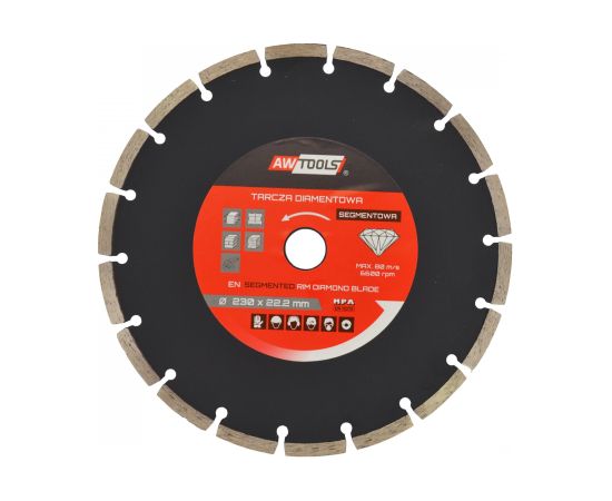 Segmentētais disks sausai griešanai AWTools AW45115; 115x22,2 mm Dažādi diski