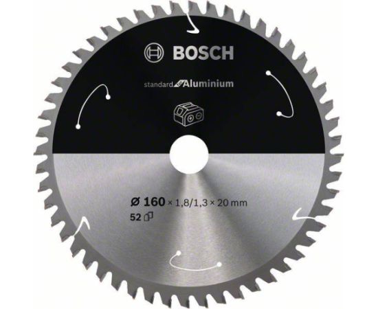 Griešanas disks Bosch Standard for Aluminium 2608837757; 160x20 mm; Z52 Zāģripas