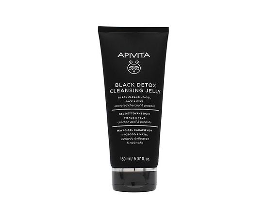 Apivita Black Detox Cleansing Jelly - Čisticí gel s aktivním uhlím na obličej a oči 150ml Matu kopšana
