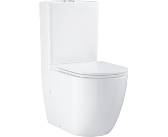 Grohe pods ar QR/SC Slim vāku BauCeramic rimless, 365x627 mm, universāls izvads, pievads no sāniem, balts Напольные унитазы