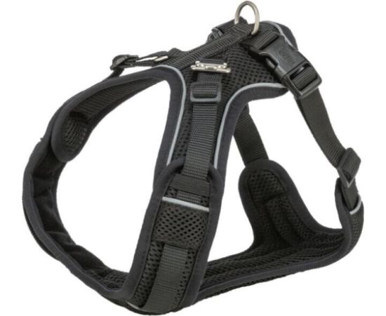 Trixie Premium FlexMesh, szelki, dla psa, czarne, XS–S: 40–57 cm/15 mm, dostosowane dla mopsów i buldogów Citas preces