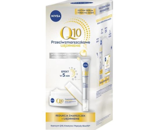 NIVEA Q10 Zestaw prezentowy Przeciwzmarszczkowe ujędrnienie Krem na dzień + Serum Sejas kopšana