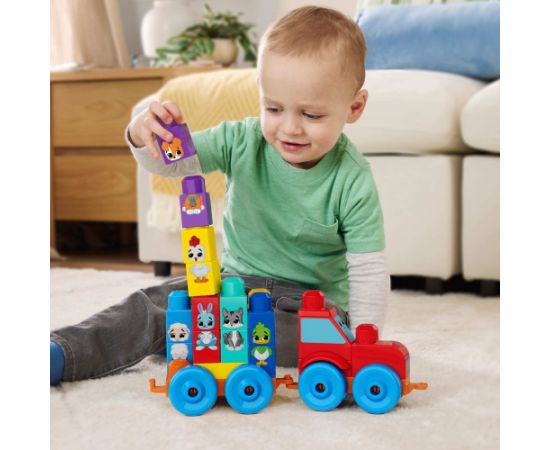 Mattel MBL TRAKTOR ZE ZWIERATKAMI POJAZD KLOCKI JKG33 3 Машины и аксессуары