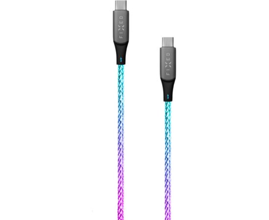Fixed Glowing Charging Cable USB-C/USB-C, PD support, Rainbow FIXDLED-CC-RA Data USB kabeļi