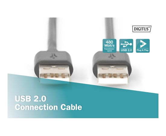 Digitus USB 2.0 connection cable AK-300101-018-S Data USB kabeļi