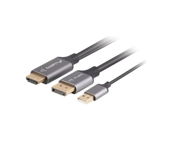 Lanberg HDMI (M) to Displayport (M) cable 4K, Black CA-HDDP-20CU-0018-BK 1.8 m  Кабель HDMI