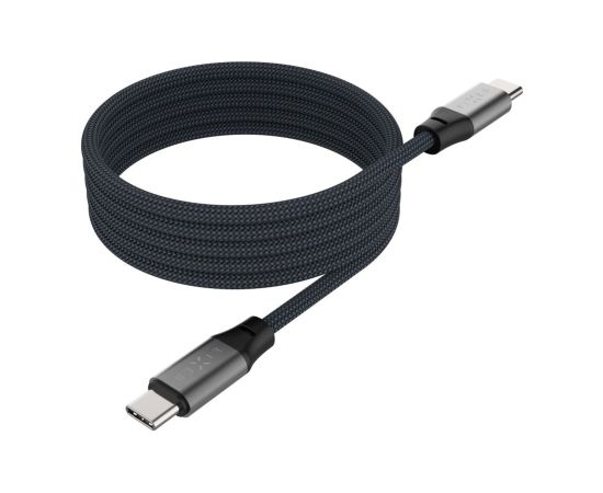 Fixed Magnetic Braided Cable USB-C/USB-C, USB 2.0, Gray FIXDBM-CC2-GR Data USB kabeļi