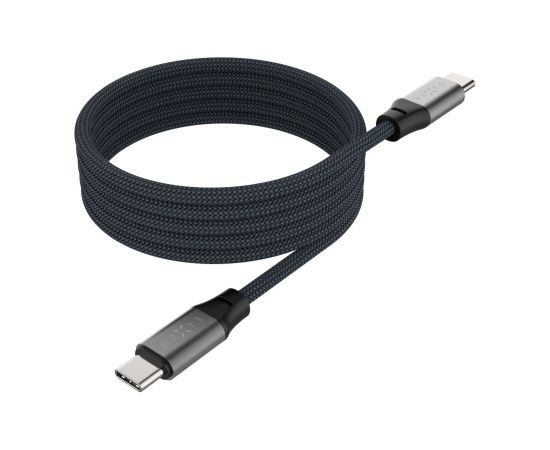 Fixed Magnetic Braided Cable USB-C/USB-C, USB 2.0, Gray FIXDBM-CC12-GR Data USB kabeļi