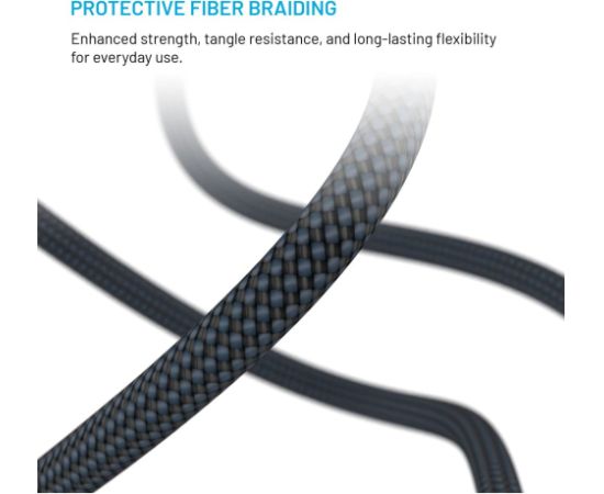 Fixed Magnetic Braided Cable USB-C/USB-C, USB 2.0, Gray FIXDBM-CC12-GR Data USB kabeļi