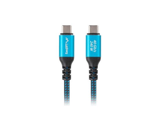 Lanberg CA-CMCM-44CU-0005-BK USB cable USB4 Gen 2x2 0.5 m USB C Black, Blue Дата USB-кабели