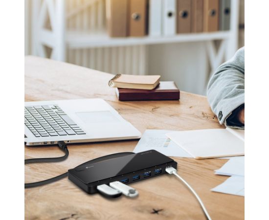 TP-Link UH700 USB 3.2 Gen 1 (3.1 Gen 1) Micro-B 5000 Mbit/s Black USB / Type-C Hub