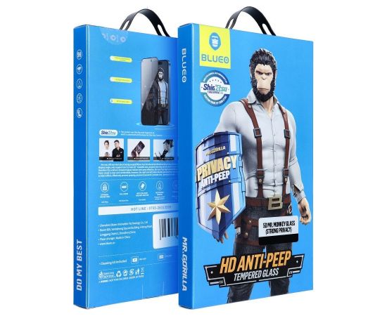 Tempered glass 5D Mr. Monkey Glass (Strong Privacy) Apple iPhone X/XS/11 Pro black Ekrānu aizsardzība