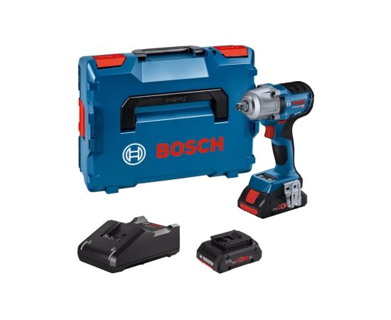 Triecienatslēga Bosch GDS 18V-450 PC Professional; 18 V; 2x5,0 Ah akum. + L-Boxx 136 Trieciena uzgriežņu pistoles ar akumulatoru