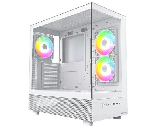 Case MONTECH XR MidiTower Not included ATX MicroATX MiniITX Colour White XR(W) Datoru korpusi