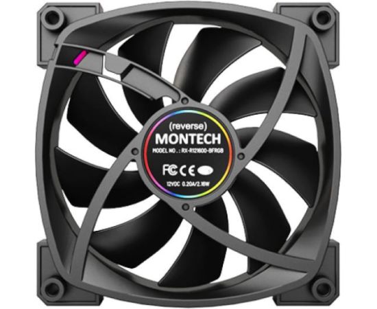 CASE FAN 120MM/RX120 PWM BLACK MONTECH Korpusu dzesēšana