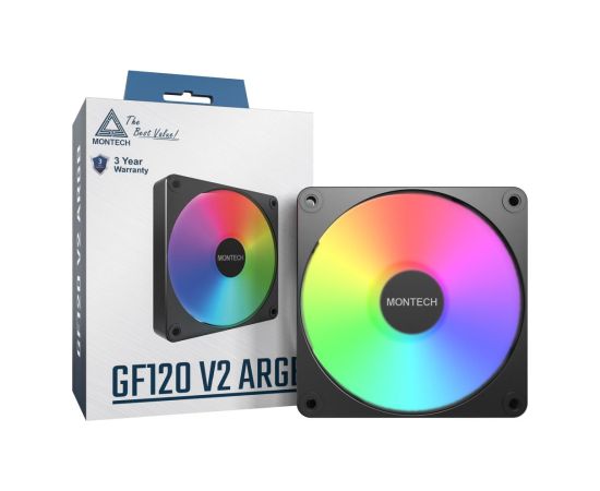 CASE FAN 120MM/GF120 V2 ARGB PWM (B) MONTECH Korpusu dzesēšana