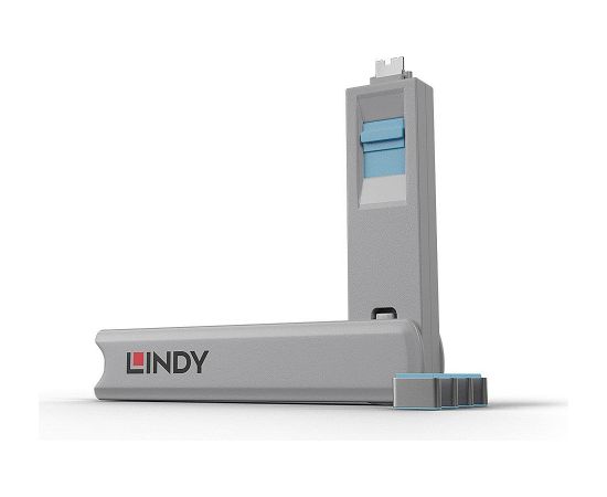 USB PORT BLOCKER 4PACK/BLUE 40465 LINDY Сетевые кабели, провода