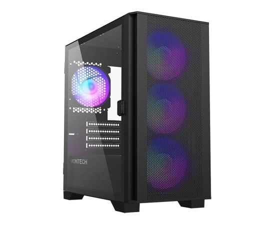 Case MONTECH AIR 100 ARGB MidiTower Case product features Transparent panel Not included MicroATX MiniITX Colour Black AIR100ARGB(B) Datoru korpusi