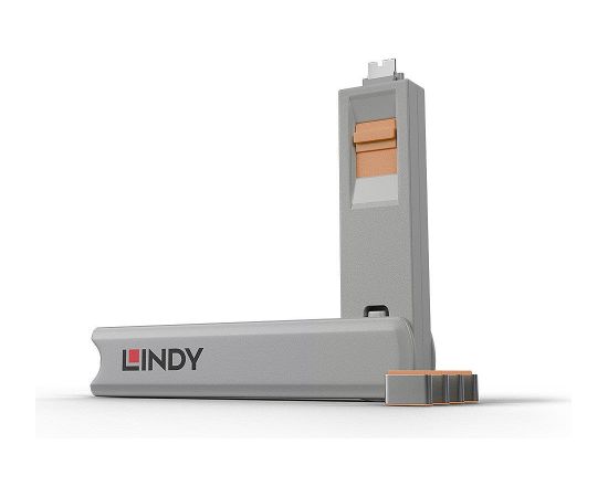 USB PORT TYPE-C BLOCKER 4PACK/ORANGE 40428 LINDY Сетевые кабели, провода