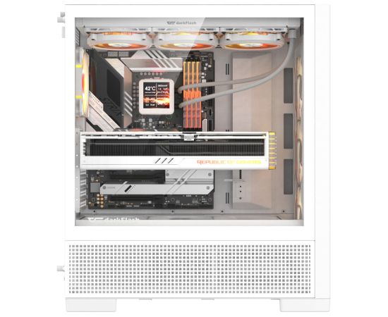 DarkFlash AIRNOVA computer case (white) + 3 fans Корпуса